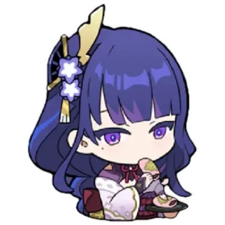 😁 Raiden Shogun Genshin Impact Anime, Postać, Gra wideo, Genshin Impact, Raiden Shogun, Urocze telegram sticker