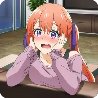 🙂 anime, girl, shocked, blush, cute telegram sticker