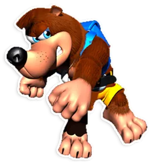 😠 Banjo Banjo-Kazooie videospiel, Banjo-Kazooie, Bär, charakter telegram sticker