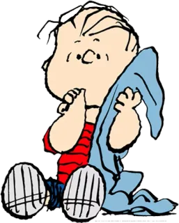 😗 Linus van Pelt Peanuts 漫画, 毛布, 安心, 子供, キャラクター telegram sticker