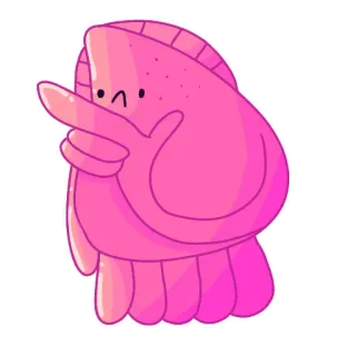 🤔 personagem, rosa, fofo, desenho animado, blob, estilizado telegram sticker