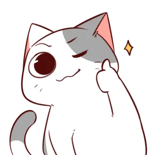 👌 แมว, นิ้วกลาง, ก้าวร้าว, ท่าทาง, หยาบคาย, สติกเกอร์ telegram sticker
