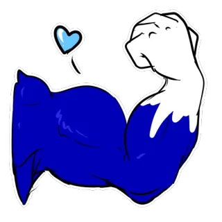 😤 muscle, arm, biceps, heart, strength, cartoon telegram sticker