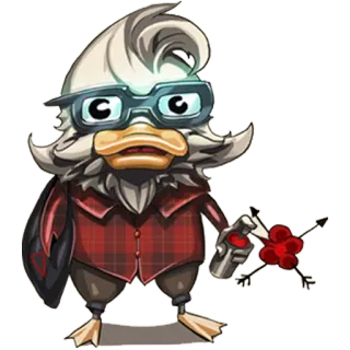 😂 pato, xadrez, hipster, óculos, desenho animado, ilustração whatsapp sticker