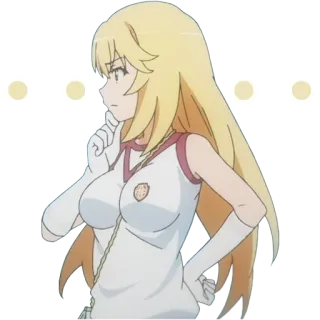 🤔 Anime, Chica, Rubia, Pensando, Linda, Ilustración, Dibujo animado whatsapp sticker