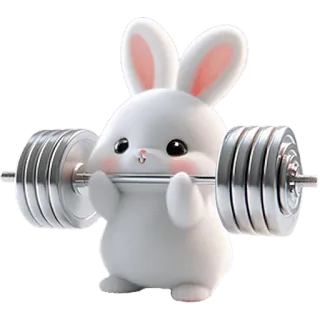 🏋‍♀ kelinci, bunny, angkat besi, latihan, kebugaran, hewan telegram sticker