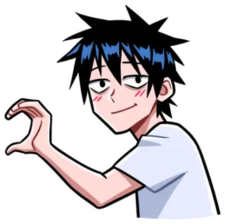 🫶 Anime, Personnage, Demi coeur, Souriant, Mignon telegram sticker