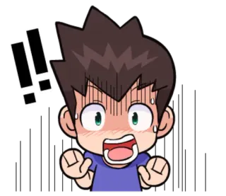 ‼ Anime, Manga, Personaje, Emocionado, Sorprendido, Exclamación telegram sticker