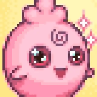 🤩 sticker, rosa, fofo, pixel art, personagem, kawaii telegram sticker