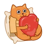 ❤️ cat, heart, love, pillow, scarf, cute, animal whatsapp sticker