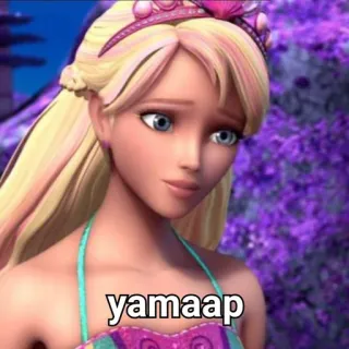 🤮 Barbie yamaap boneka, kartun, pirang, putri whatsapp sticker