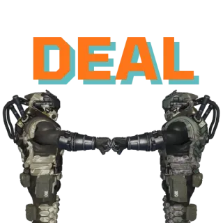 🤝 DEAL promoção, soldados, militar, armadura, arma telegram sticker