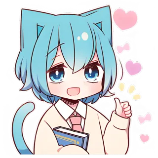 Голубой котик @Nyasticks telegram stickers