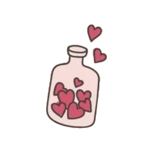 ❣️ corazones, amor, tarro, san valentín, romántico telegram sticker