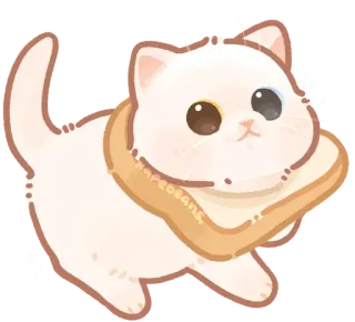 🐾 rarebeans 猫, 子猫, かわいい, 可愛い, トースト, 動物, ペット, 食べ物 telegram sticker