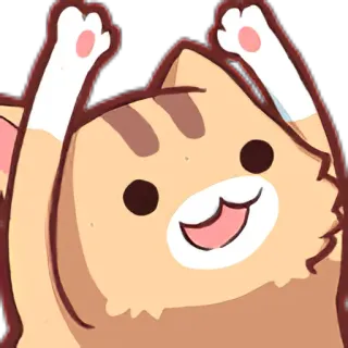 😃 кот, каваий, милый, животное, наклейка, счастливый telegram sticker
