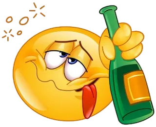 🥴 Emoji, Ivre, Bouteille, Alcool, Fête, Fatigué whatsapp sticker