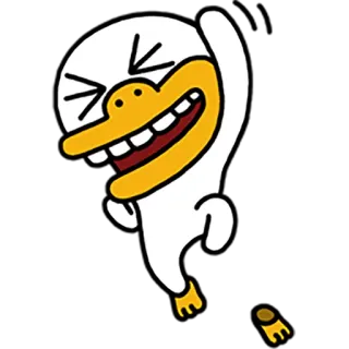 😙 Мультфильм, Утка, Смешной, Милый, Смеющийся telegram sticker