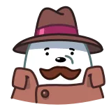 😨 detective, hat, coat, mustache, cartoon, character telegram sticker