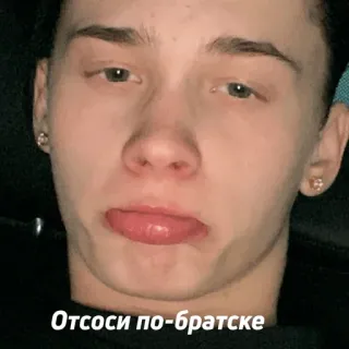 🥺 Отсоси по-братске Jerga, Ofensivo, Ruso, Frase, Insulto telegram sticker