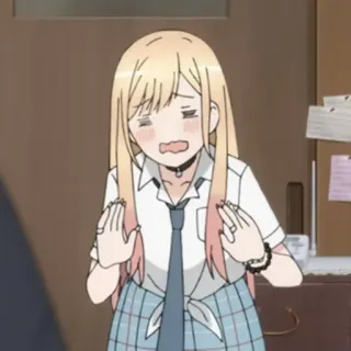 🤗 Marin Kitagawa My Dress-Up Darling Anime, Capelli biondi, Uniforme scolastica, Marin, Kitagawa telegram sticker