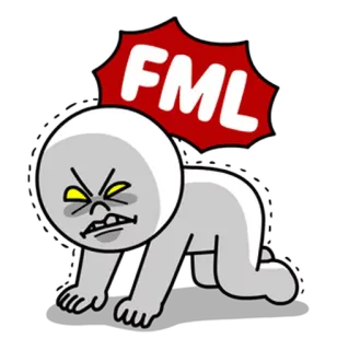 😲 FML разочарование, мультфильм, выражение, раздражение, юмор telegram sticker