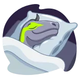 😴 Schlaf, Kissen, Decke, Reptil, Dinosaurier whatsapp sticker