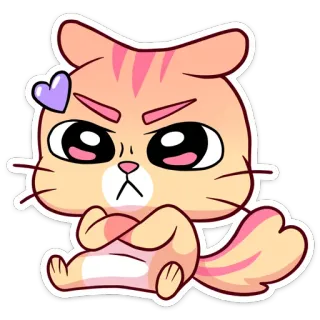 🤨 猫, 生气, 贴纸, 卡通, 动物, 可爱 telegram sticker