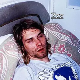 🙅‍♀️ Kurt Cobain Zzz 睡眠, zzz, 科特·柯本, 涅槃乐队 telegram sticker