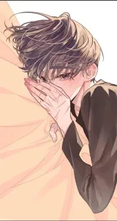 〰️ anime, boy, sad, manga, cover, illustration telegram sticker