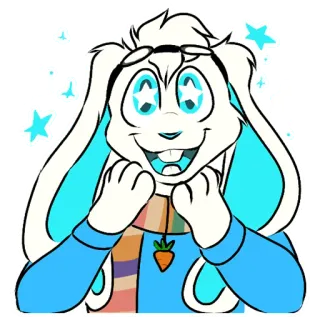 🤩 cartoon, rabbit, bunny, carrot, character, animal, cute telegram sticker