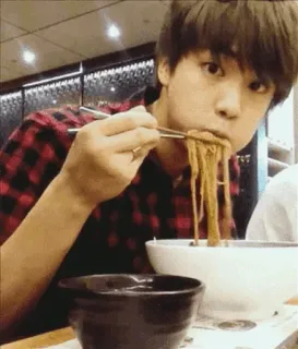 🖤 mangiare, noodles, cibo, cucina asiatica, uomo telegram sticker