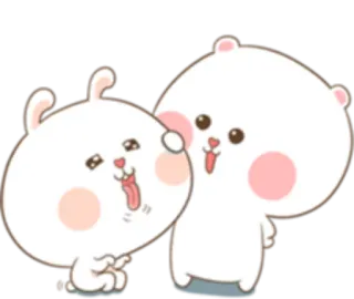 😐 милые, животные, кролик, медведь, друзья, мультик telegram sticker
