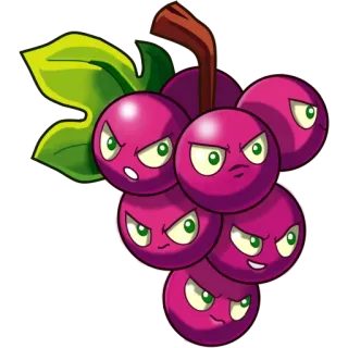 😈 uva, arrabbiato, cartoni animati, frutta, verdura, pianta whatsapp sticker
