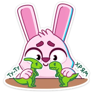 😏 ТУ-ТУ
ХРЯМ coniglio, dinosauro, cartone animato, carino, animali whatsapp sticker