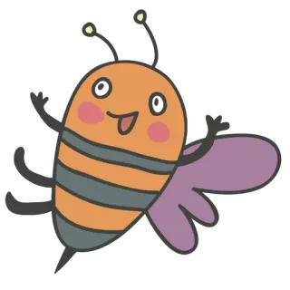 🐝 벌, 만화, 곤충, 동물, 귀여운, 스티커 telegram sticker
