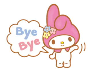 👋 My Melody Bye Bye sanrio, imut, kawaii, melambai, karakter telegram sticker