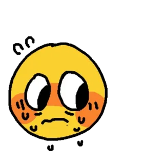 😰 emoji, tímido, ruborizar, amarelo, fofo, nervoso telegram sticker