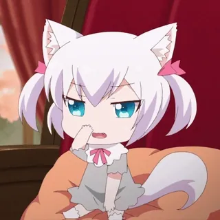 🤔 アニメ, 猫耳, ちびキャラ, かわいい, 可愛い, 漫画 whatsapp sticker