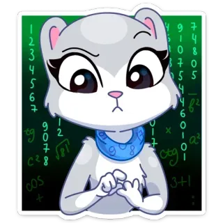 🤔 dibujos animados, matemáticas, animal, gato, educación, ecuaciones whatsapp sticker
