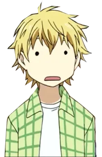 😐 アニメ, びっくり, 衝撃, 表情, 漫画, 金髪, キャラクター telegram sticker