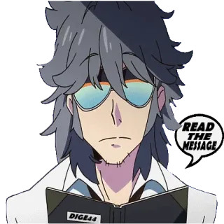 ✉️ READ THE MESSAGE Anime, Lesen, Nachricht, Brille telegram sticker