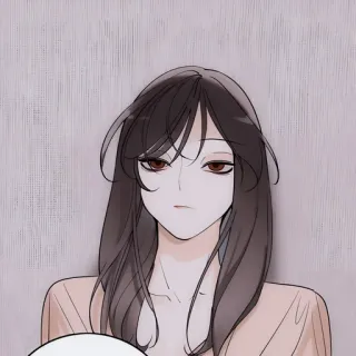 🖤 donna, cartone animato, ritratto, femminile, capelli lunghi telegram sticker