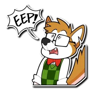 😲 EEP! dibujos animados, perro, sorpresa, bocadillo, expresión, animado, personaje telegram sticker