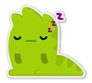 💤 Schleim, süß, schlafend, faul, Cartoon, grün telegram sticker