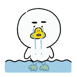 💬 pato, triste, llorando, dibujos animados, emocional, lloroso telegram sticker