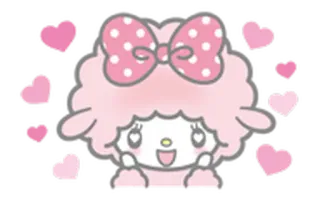 😍 kawaii, fofo, corações, rosa, desenho animado, ovelha telegram sticker