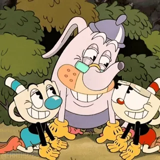 👏 Cuphead cuphead, mugman, elder kettle, dessin animé, jeu vidéo, animation whatsapp sticker