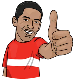 👍 Палец вверх, Позитив, Согласие, Мужчина, Мультфильм whatsapp sticker