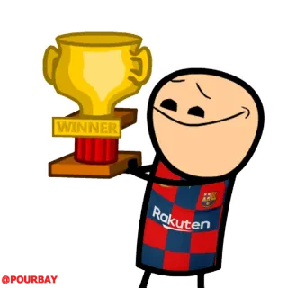 🏆 WINNER 勝者, トロフィー, 楽天, バルセロナ, サッカー, スポーツ telegram sticker
